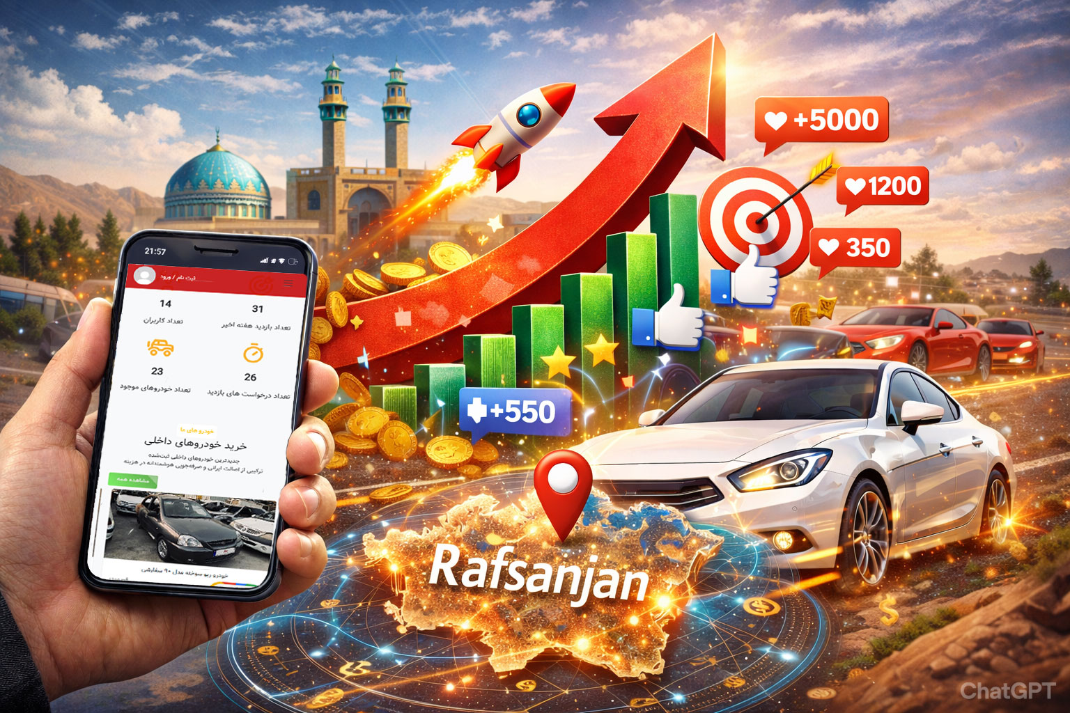 تجربه واقعی: افزایش بازدید و بازخورد سایت اتوگالری های رفسنجان 🚗
